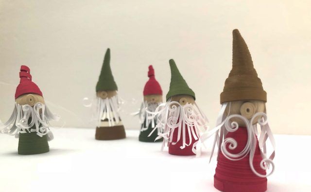 Quilling Paper Winter Gnomes - Formas simples y tupidas barbas hacen amigos adorables de vacaciones || www.ThePaperyCraftery.com